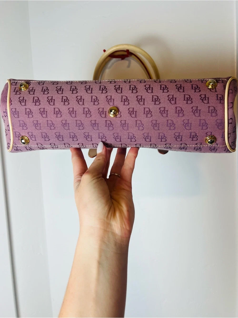 Dooney & Bourke Vintage Signature Monogram Canvas Satchel Bag